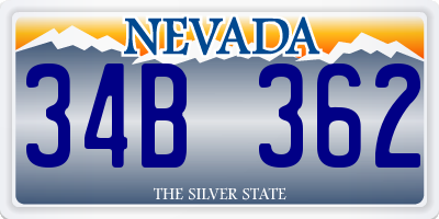 NV license plate 34B362