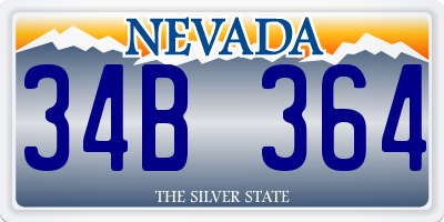 NV license plate 34B364