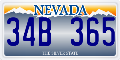 NV license plate 34B365