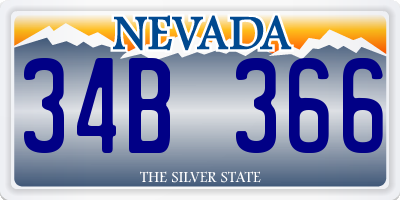 NV license plate 34B366