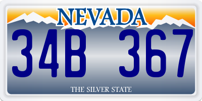 NV license plate 34B367