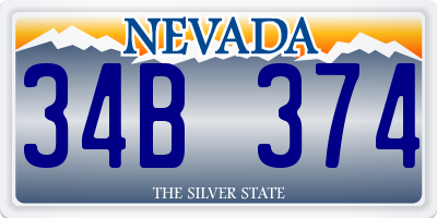 NV license plate 34B374