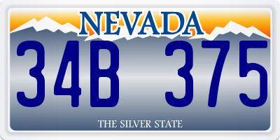 NV license plate 34B375