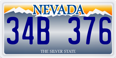 NV license plate 34B376