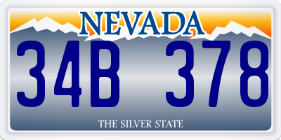 NV license plate 34B378