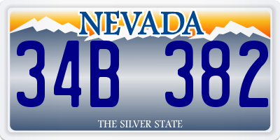 NV license plate 34B382