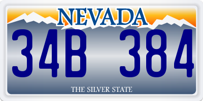 NV license plate 34B384