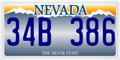 NV license plate 34B386