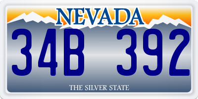 NV license plate 34B392