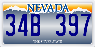 NV license plate 34B397