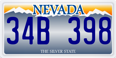 NV license plate 34B398