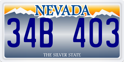 NV license plate 34B403