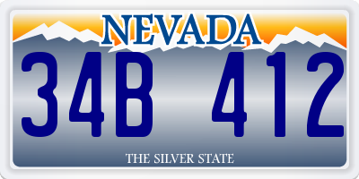 NV license plate 34B412