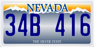 NV license plate 34B416