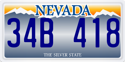 NV license plate 34B418