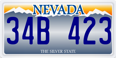 NV license plate 34B423