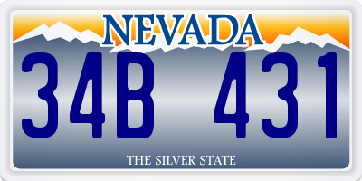 NV license plate 34B431