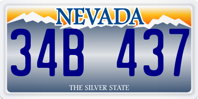 NV license plate 34B437