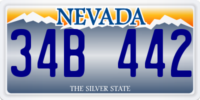 NV license plate 34B442
