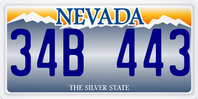 NV license plate 34B443