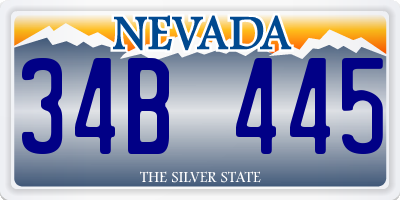 NV license plate 34B445