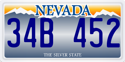 NV license plate 34B452