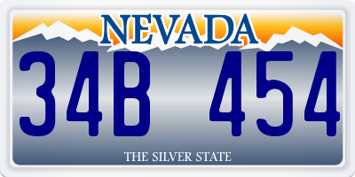 NV license plate 34B454