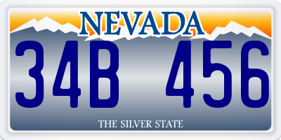 NV license plate 34B456