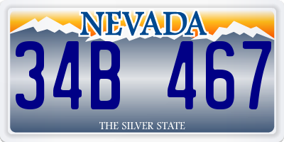 NV license plate 34B467