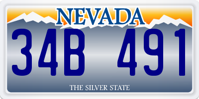 NV license plate 34B491