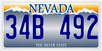 NV license plate 34B492
