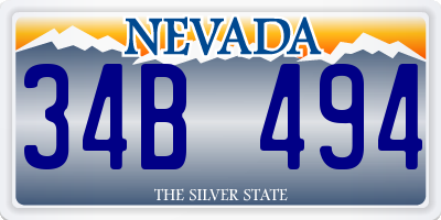 NV license plate 34B494