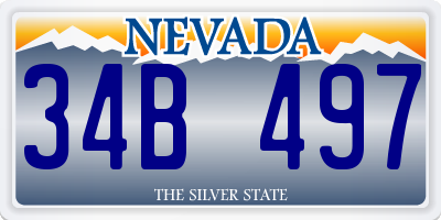 NV license plate 34B497