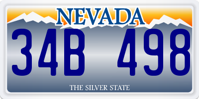 NV license plate 34B498