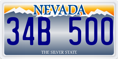 NV license plate 34B500