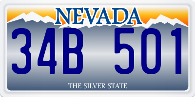 NV license plate 34B501