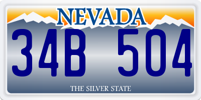 NV license plate 34B504
