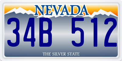 NV license plate 34B512