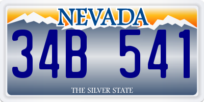 NV license plate 34B541