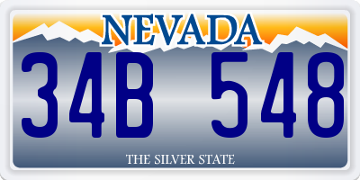 NV license plate 34B548