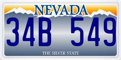 NV license plate 34B549