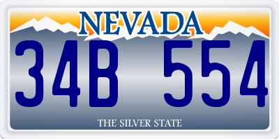 NV license plate 34B554