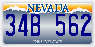 NV license plate 34B562