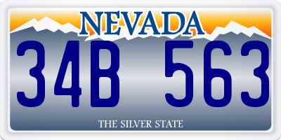 NV license plate 34B563