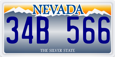 NV license plate 34B566