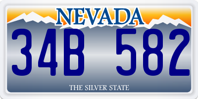 NV license plate 34B582