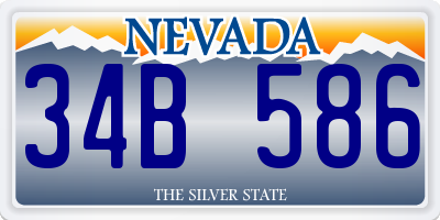 NV license plate 34B586