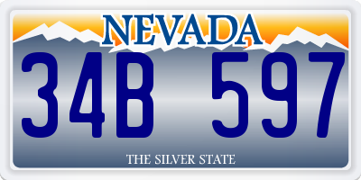 NV license plate 34B597