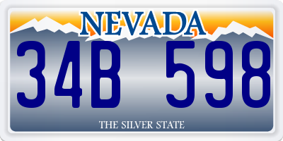 NV license plate 34B598