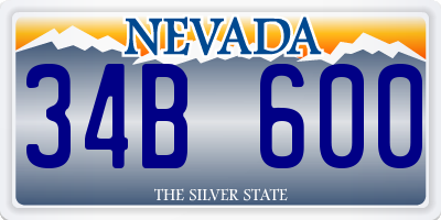 NV license plate 34B600